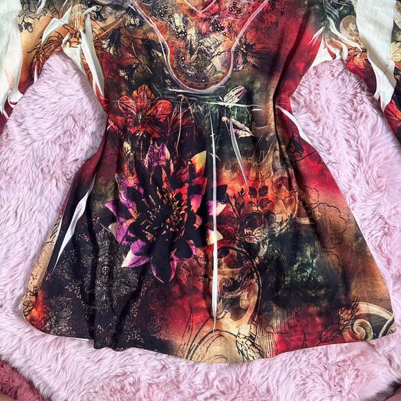 Gorgeous bleu y2k graphic cropped bellsleeve - Picture 5 of 8